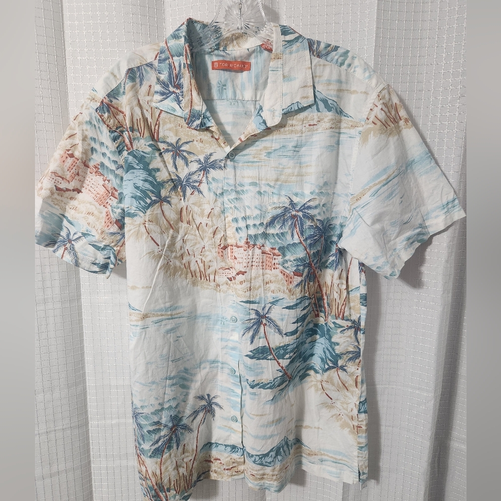 Mens Vintage Tori Richard  Sz Large Hawaiian Shirt. Beach, Costal, Resort.